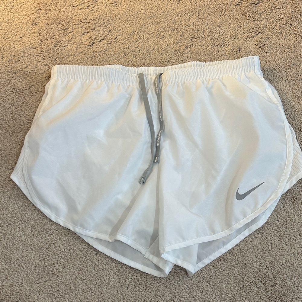 Nike Women's Athletic Shorts in White and Gray